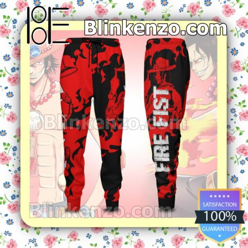 Anime One Piece Ace Fire Fist Black And Red Gift For Family Joggers a