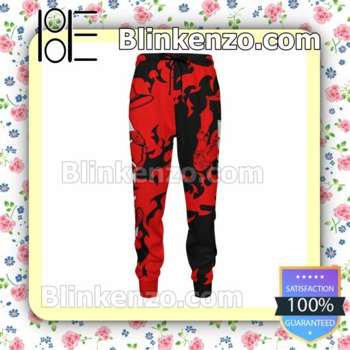 Anime One Piece Ace Fire Fist Black And Red Gift For Family Joggers b