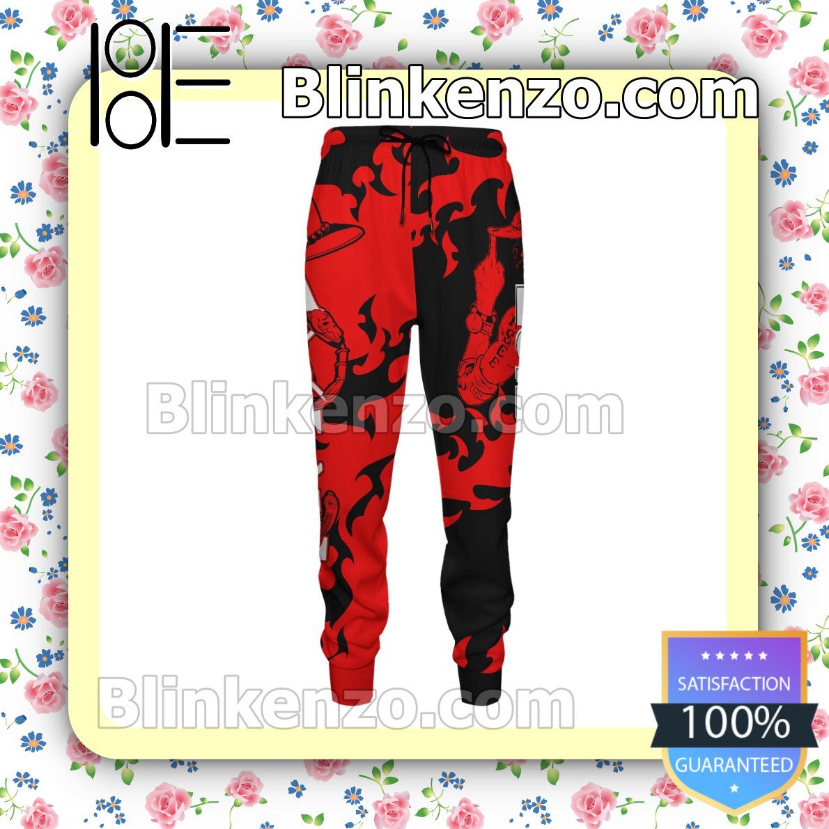 Ships From USA Anime One Piece Ace Fire Fist Black And Red Gift For Family Joggers