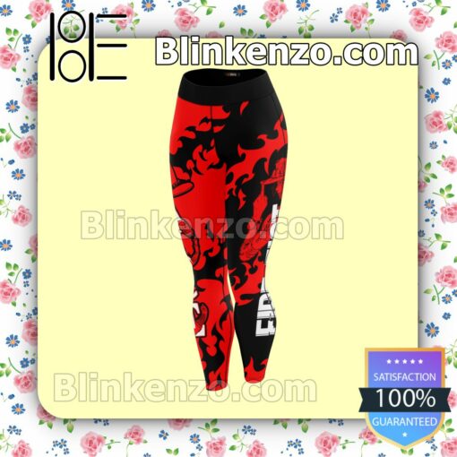 Anime One Piece Ace Fire Fist Black And Red Workout Leggings c