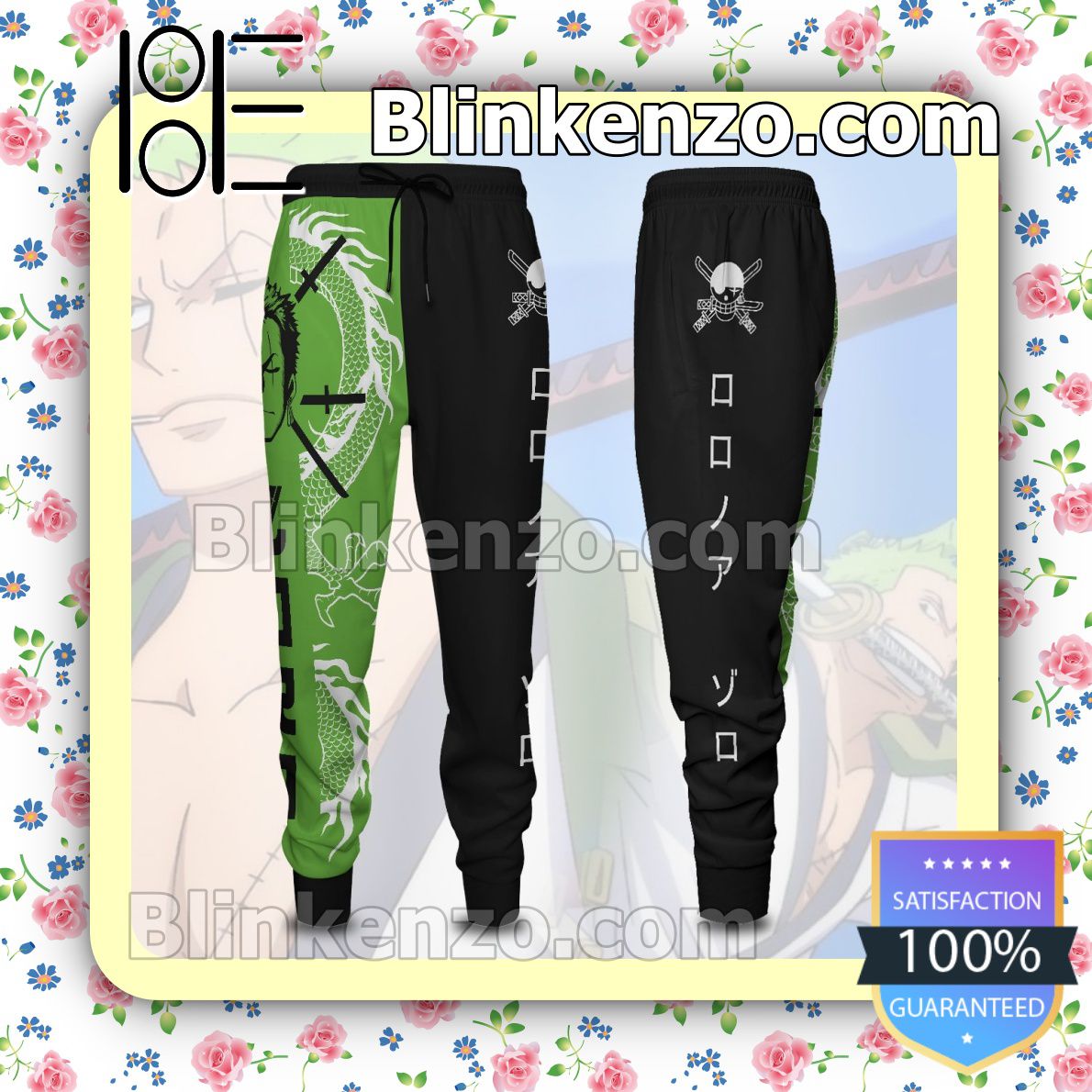 Hot Anime One Piece Roronoa Zoro Pirate Hunter Gift For Family Joggers