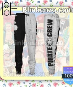 Anime One Piece Straw Hat Pirates Crew Black And White Gift For Family Joggers a