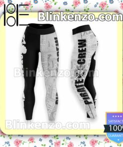 Anime One Piece Straw Hat Pirates Crew Black And White Workout Leggings