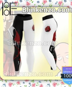 Anime Saitama One Punch Man Black And White Workout Leggings a