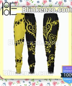 Anime Trafalgar D. Water Law One Piece Black And Yellow Gift For Family Joggers