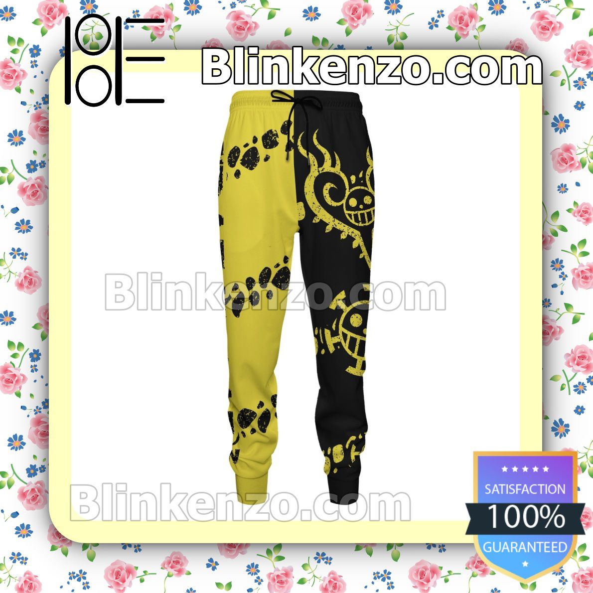 Fast Shipping Anime Trafalgar D. Water Law One Piece Black And Yellow Gift For Family Joggers