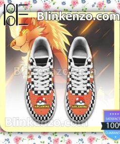Arcanine Checkerboard Pokemon Nike Air Force Sneakers a