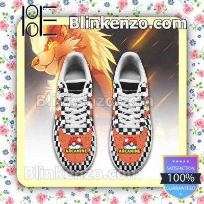 Arcanine Checkerboard Pokemon Nike Air Force Sneakers a