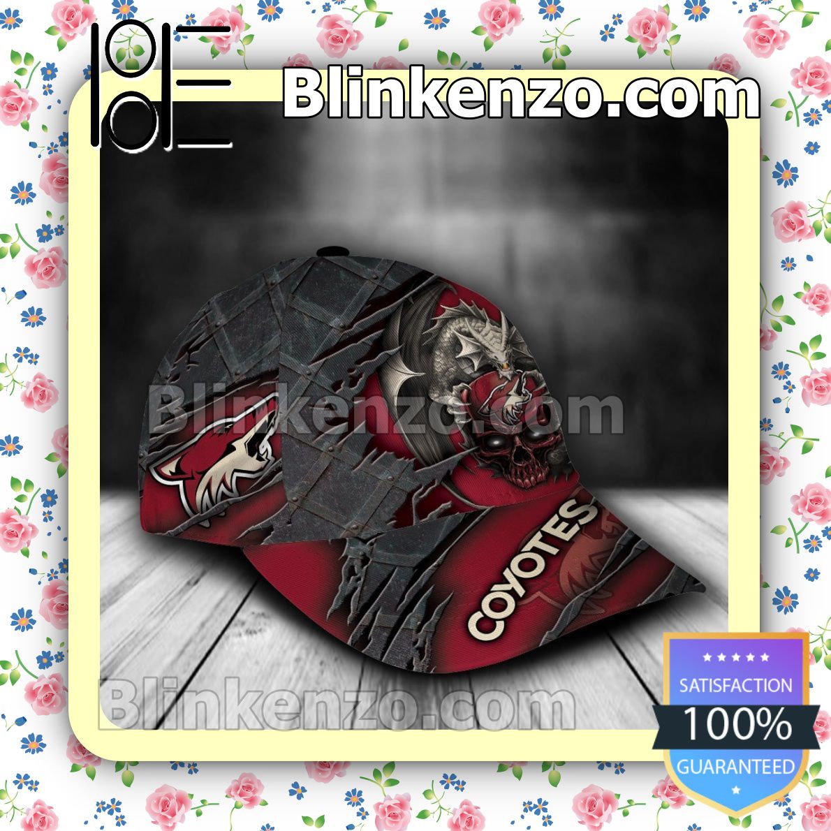 Limited Edition Arizona Coyotes Dragon Crack 3D NHL Classic Hat Caps Gift For Men