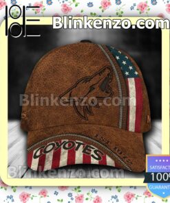 Arizona Coyotes Leather Zipper Print NHL Classic Hat Caps Gift For Men