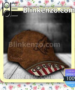 Arizona Coyotes Leather Zipper Print NHL Classic Hat Caps Gift For Men a