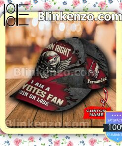 Arizona Coyotes Skull Damn Right I Am A Fan Win Or Lose NHL Classic Hat Caps Gift For Men b