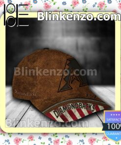 Arizona Diamondbacks Leather Zipper Print MLB Classic Hat Caps Gift For Men a