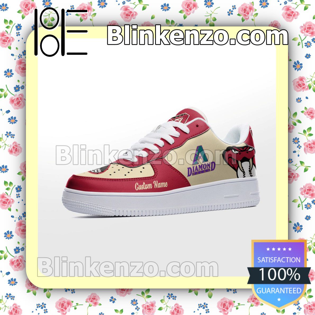 US Shop Arizona Diamondbacks Mascot Logo MLB Baseball Nike Air Force Sneakers