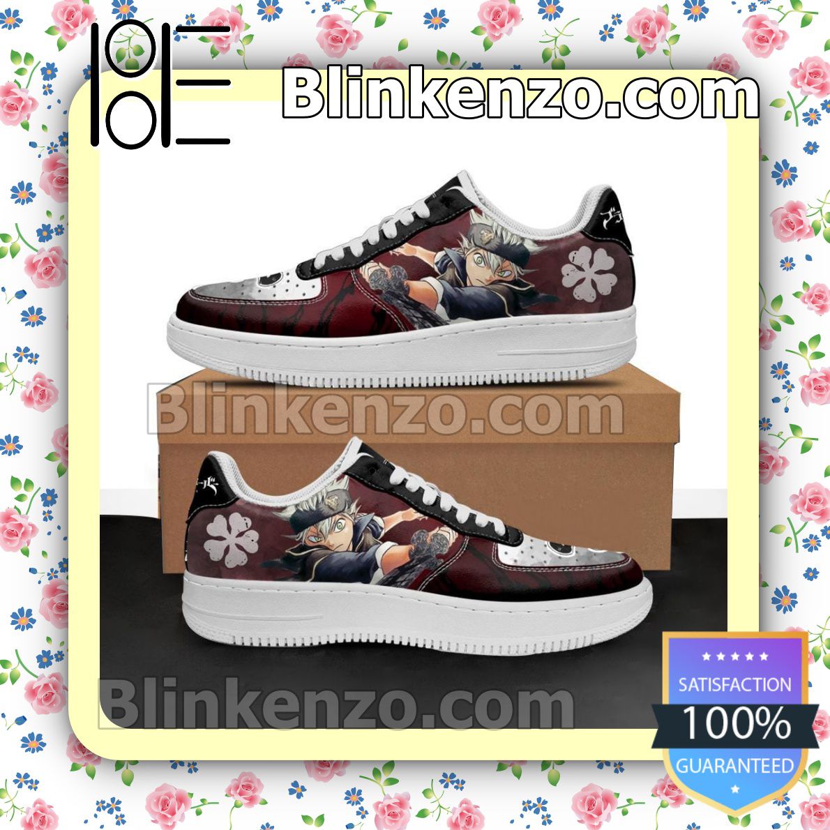 Sale Off Asta Black Bull Knight Black Clover Anime Nike Air Force Sneakers