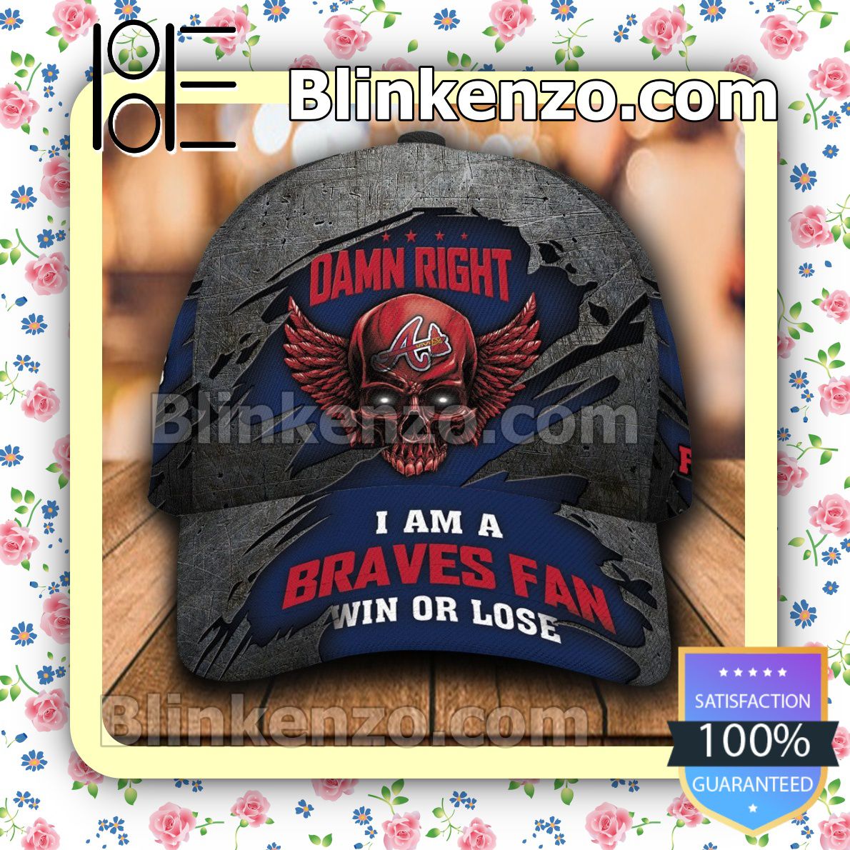 Atlanta Braves Damn Right I Am A Fan Win Or Lose MLB Classic Hat Caps Gift For Men