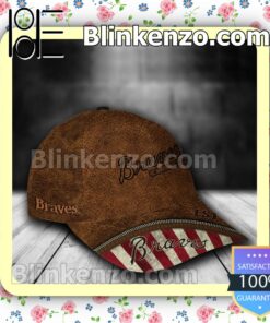 Atlanta Braves Leather Zipper Print MLB Classic Hat Caps Gift For Men a