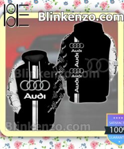 Audi Brand Name And Logo Print Black And White Custom Womens Hoodie