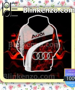 Audi Red Smoke Abstract And Hive Pattern Custom Womens Hoodie b