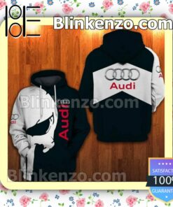 Audi Skull Black And White Custom Womens Hoodie