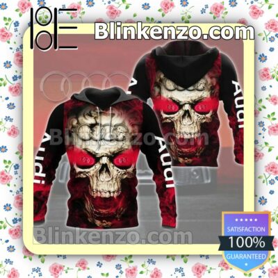 Audi Skull Red Abstract Black Custom Womens Hoodie