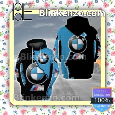 BMW Motorsport Black And Blue Custom Womens Hoodie