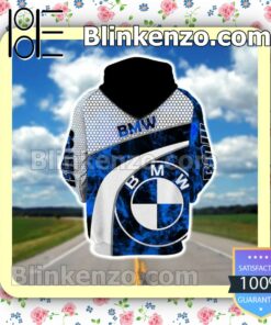 BMW Motorsport Blue Smoke Abstract And Hive Pattern Custom Womens Hoodie b