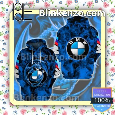 BMW Motorsport Blue Smoke Abstract Custom Womens Hoodie