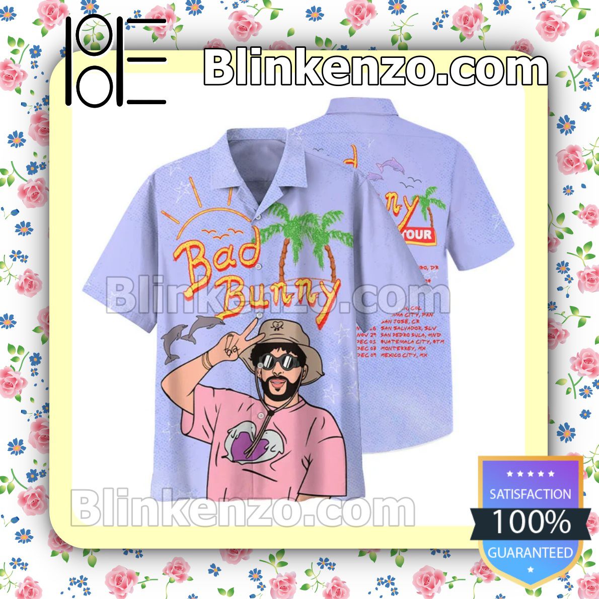 Bad Bunny Bleached 2022 Tour Beach Summer Shirt