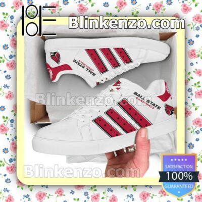 Ball State Cardinals Logo Print Low Top Shoes a
