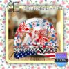 Basenji American Flag Classic Caps