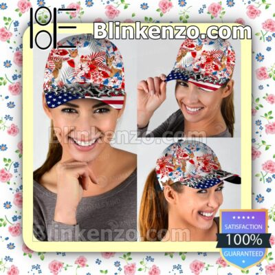 Basenji American Flag Classic Caps b