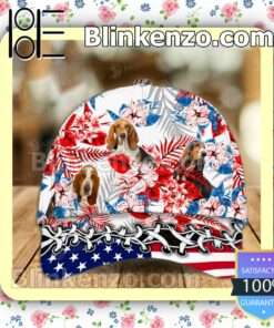 Basset Hound American Flag Classic Caps