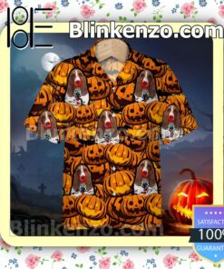 Basset Hound Pumpkin Halloween Collar Shirt