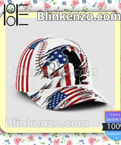 Batting American Flag Pattern Classic Hat Caps Gift For Men