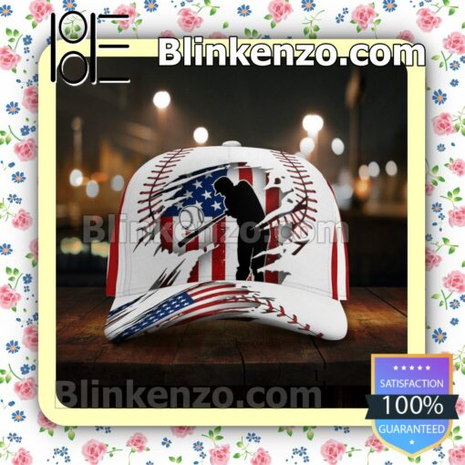 Batting American Flag Pattern Classic Hat Caps Gift For Men x
