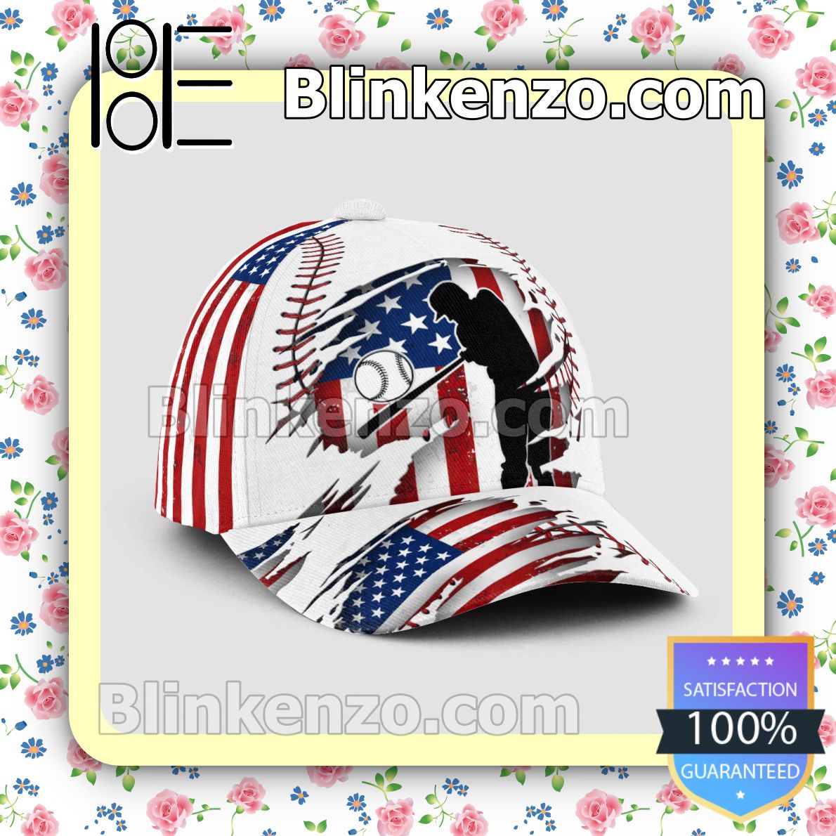 Batting American Flag Pattern Classic Hat Caps Gift For Men