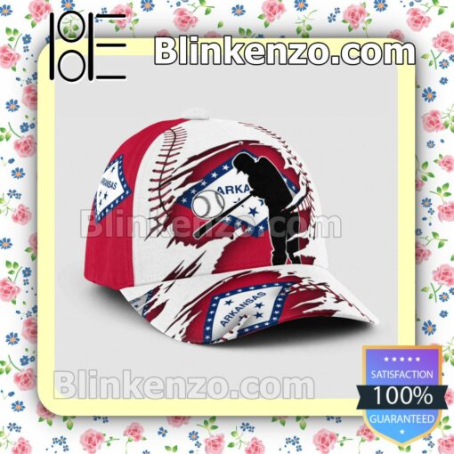 Batting Arkansas Flag Pattern Classic Hat Caps Gift For Men