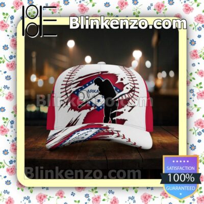 Batting Arkansas Flag Pattern Classic Hat Caps Gift For Men x