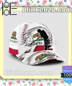Batting California Flag Pattern Classic Hat Caps Gift For Men