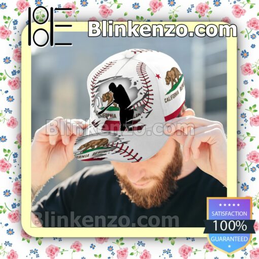 Batting California Flag Pattern Classic Hat Caps Gift For Men b