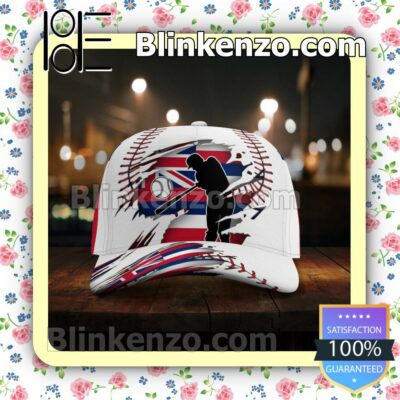 Batting Hawaii Flag Pattern Classic Hat Caps Gift For Men x