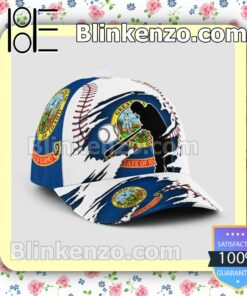 Batting Idaho Flag Pattern Classic Hat Caps Gift For Men