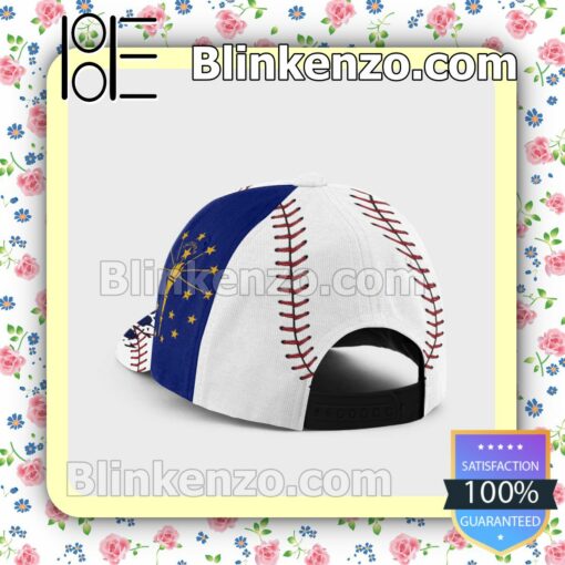 Batting Indiana Flag Pattern Classic Hat Caps Gift For Men a