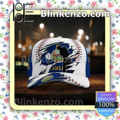 Batting Kansas Flag Pattern Classic Hat Caps Gift For Men x