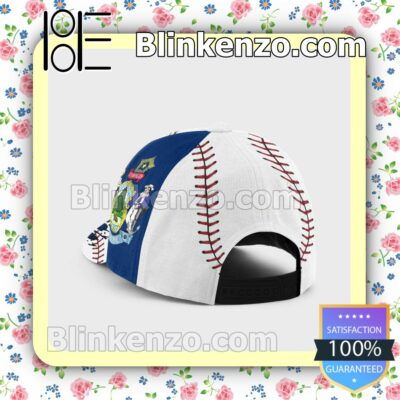 Batting Maine Flag Pattern Classic Hat Caps Gift For Men a