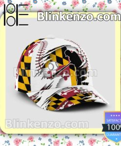 Batting Maryland Flag Pattern Classic Hat Caps Gift For Men