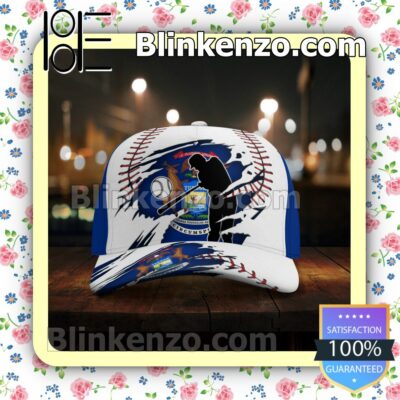 Batting Michigan Flag Pattern Classic Hat Caps Gift For Men x