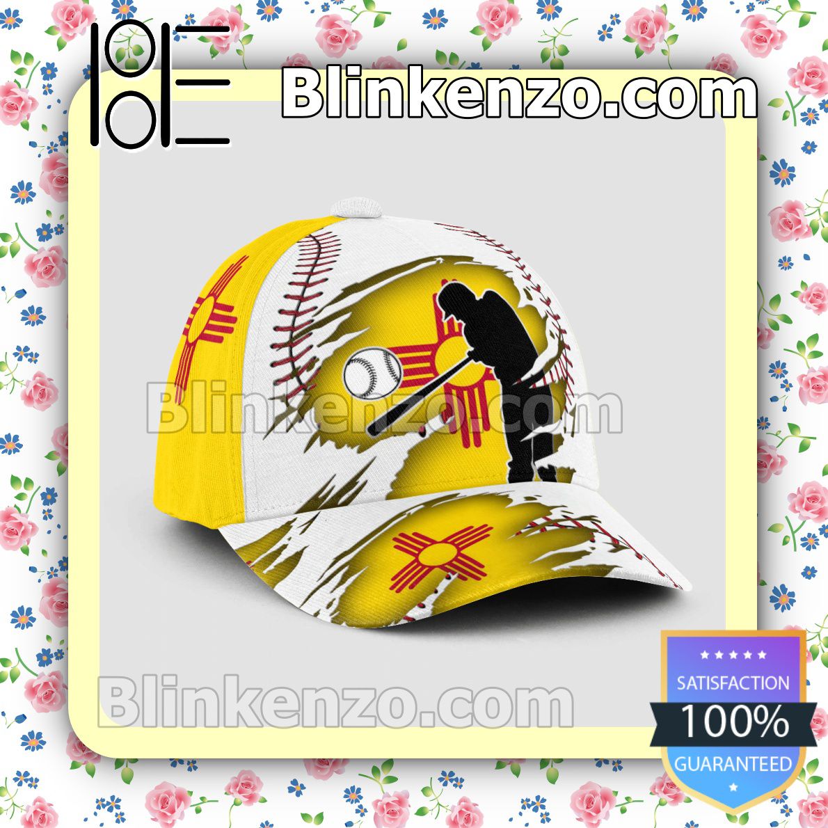 Batting New Mexico Flag Pattern Classic Hat Caps Gift For Men