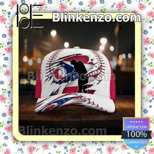 Batting Ohio Flag Pattern Classic Hat Caps Gift For Men x
